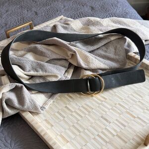 Cabi dark grey Leather Double-Ring Waist Belt